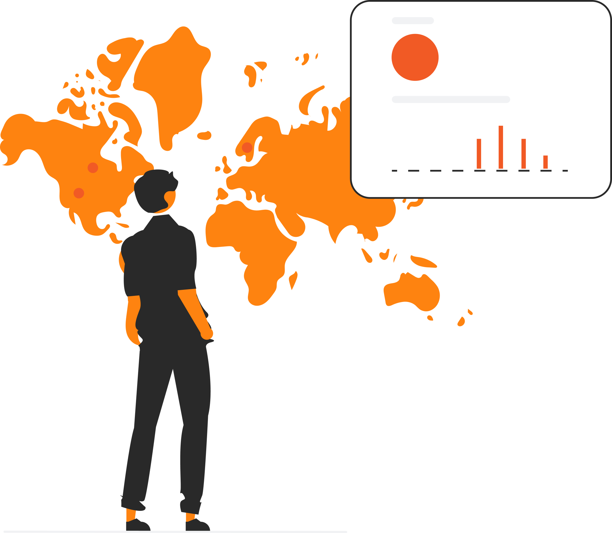 Man analyzing maps and statistics for strategic insights